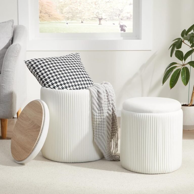 Round Ottoman with Storage Set of 2,Vanity Stool with Storage for Bedroom 4 91vuRSPCwaL. AC SL1500 Smart Living Starts Here