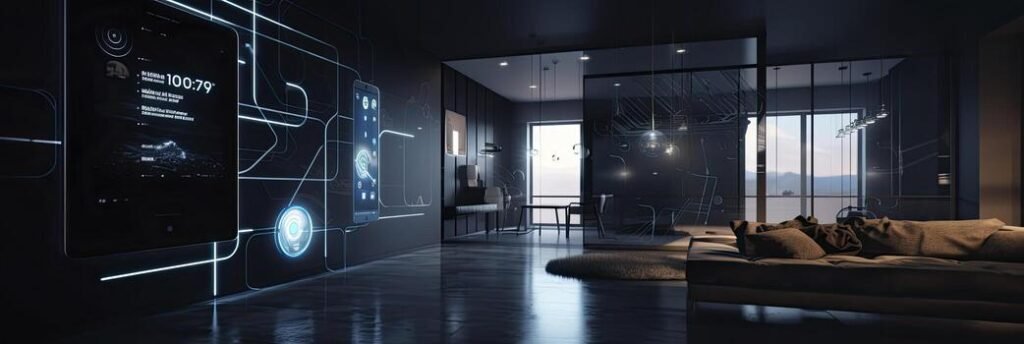 smart home connected through the cell phone generative ai photo Smart Living Starts Here