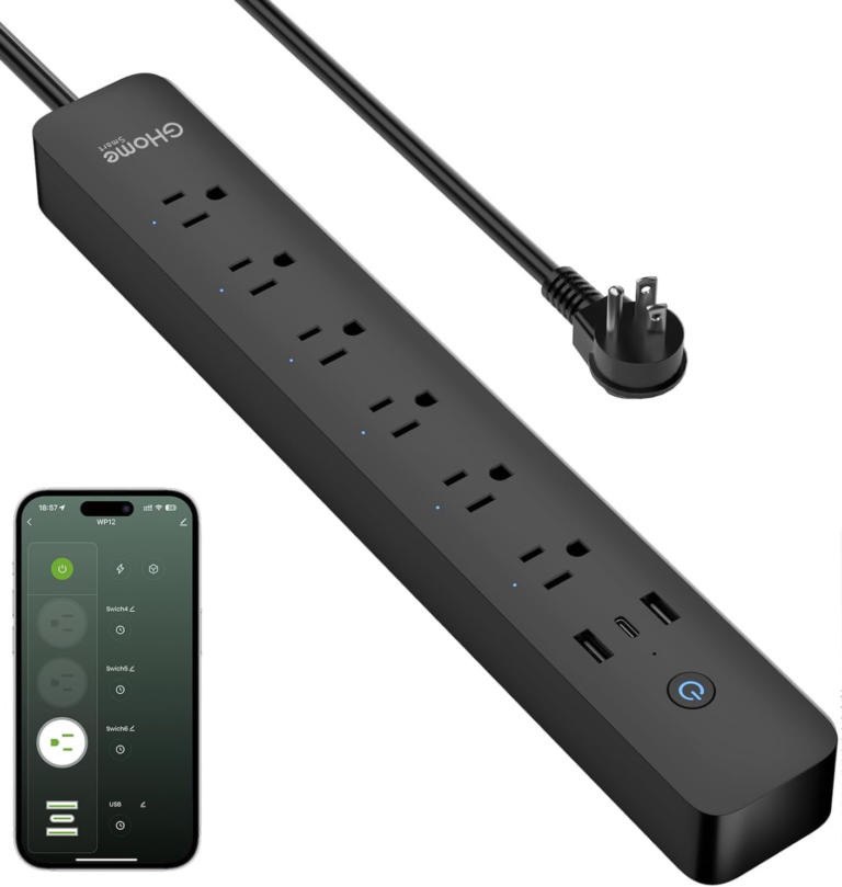 GHome Smart Power Strip 15A, 2.4G WiFi Smart Plugs That Work with Alexa & Google Home,