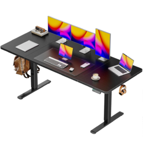 Huuger 63 x 28 Large Electric Standing Desk, Height Adjustable Computer Desk, 27.6" Deep Desktop