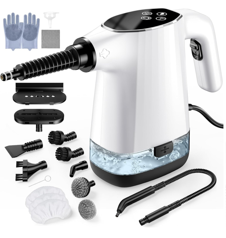 Handheld Steam Cleaner, Portable Steamer for Cleaning with 18PCS Accessories, 12s Fast Heating, Pressurized Steam Cleaner for Home, Kitchen, Bathroom, Car Detailing...